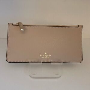 Kate Spade beige mini wallet with zipper 7x3.5inches